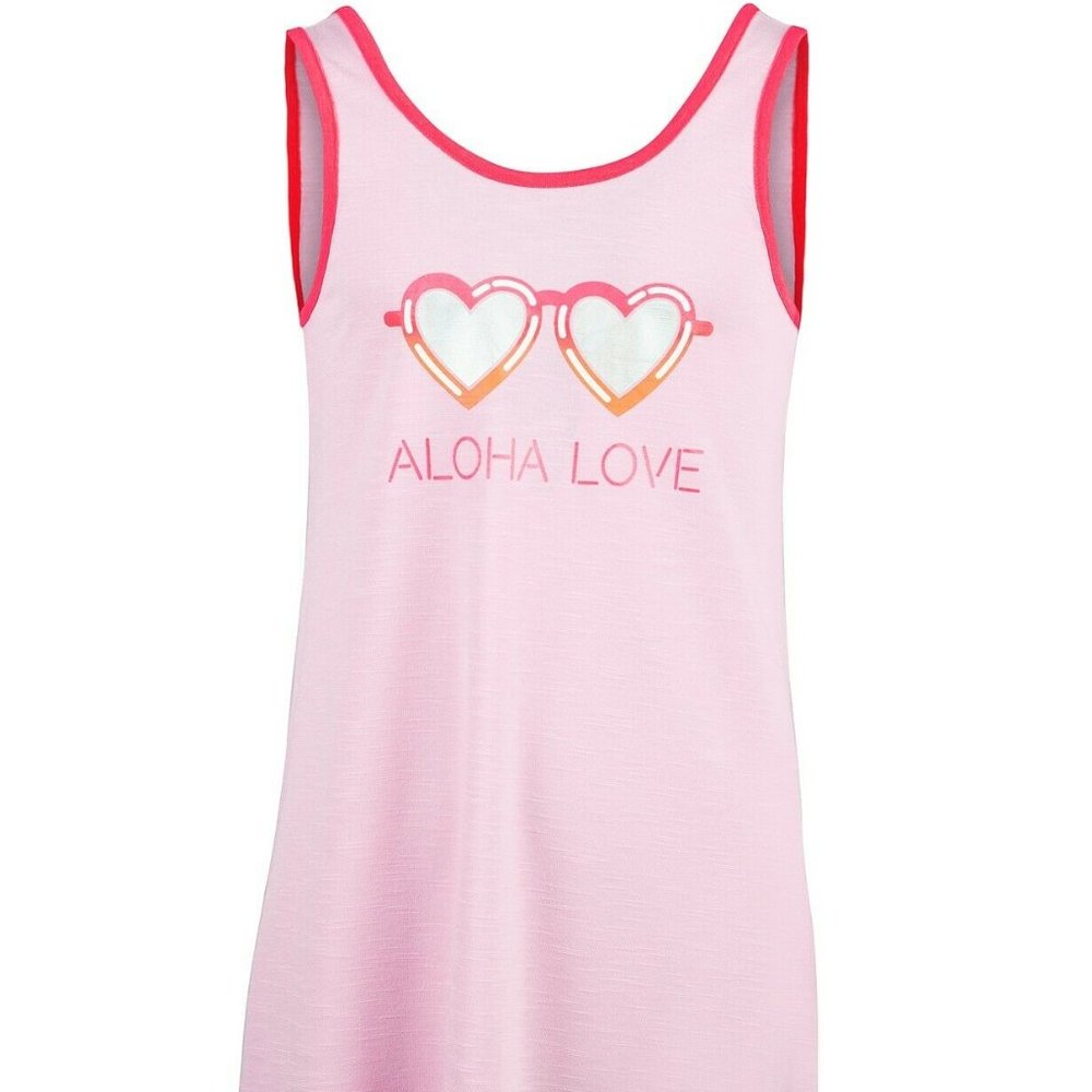 Miken Girls Aloha Love Print Cover Up Pixie Pink